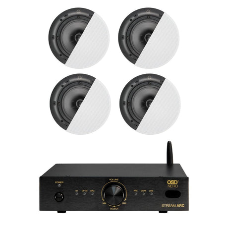 OSD Audio Nero ARC Amplifier + Q Acoustics QI65C 6.5" Ceiling Speakers In Ceiling Speaker Systems OSD Audio / Q Acoustics Two Pairs 