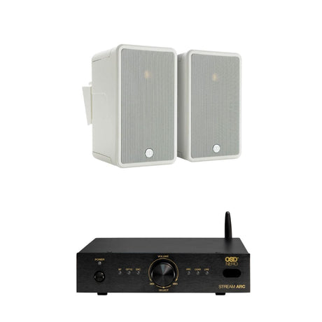 OSD Audio Nero Stream ARC Amplifier + Monitor Audio Climate 50 Outdoor Speakers Outdoor Speaker Systems OSD Audio One Pair White 