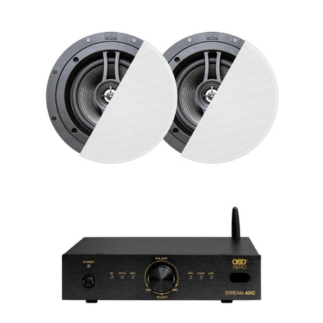 OSD Audio Nero Stream ARC Amplifier + R63 6.5" Ceiling Speakers In Ceiling Speaker Systems OSD Audio One Pair 