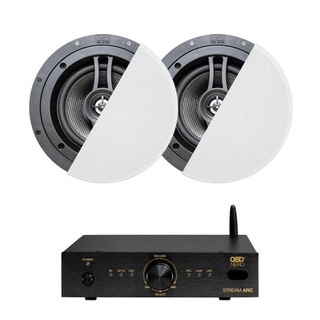 OSD Audio Nero Stream ARC Amplifier + R83 8" Ceiling Speakers In Ceiling Speaker Systems OSD Audio One Pair 