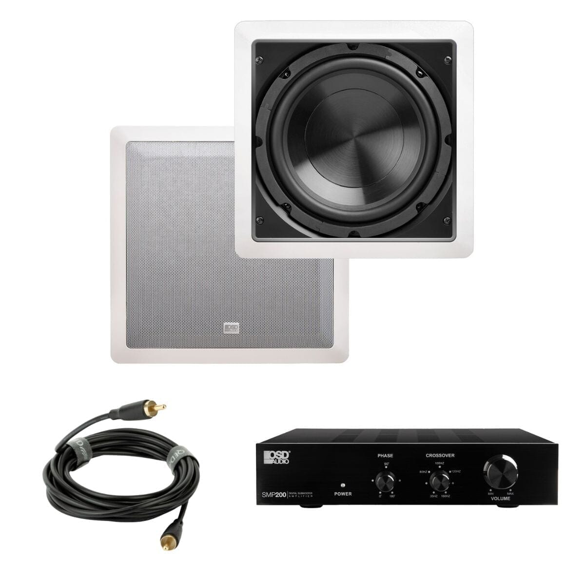 OSD Audio SMP200 + IWS10 10" In Wall Subwoofer Package - 200W Subwoofers OSD Audio 