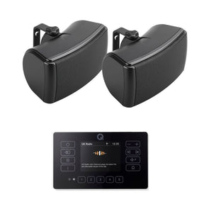 Q Acoustics E120 4.5" Outdoor Speaker System with Bluetooth & DAB Radio (Pair) Outdoor Speaker Systems Q Acoustics Black Black 