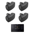 Q Acoustics E120 4.5" Outdoor Speaker System with Bluetooth & DAB Radio (Two Pairs) Outdoor Speaker Systems Q Acoustics Black Black 