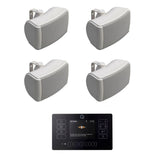 Q Acoustics E120 4.5" Outdoor Speaker System with Bluetooth & DAB Radio (Two Pairs) Outdoor Speaker Systems Q Acoustics Black White 