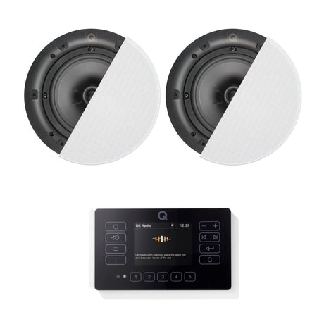Q Acoustics E120 6.5" Ceiling Speaker HiFi System with Bluetooth/DAB+/FM In Ceiling Speaker Systems Q Acoustics Black One Pair High Definition