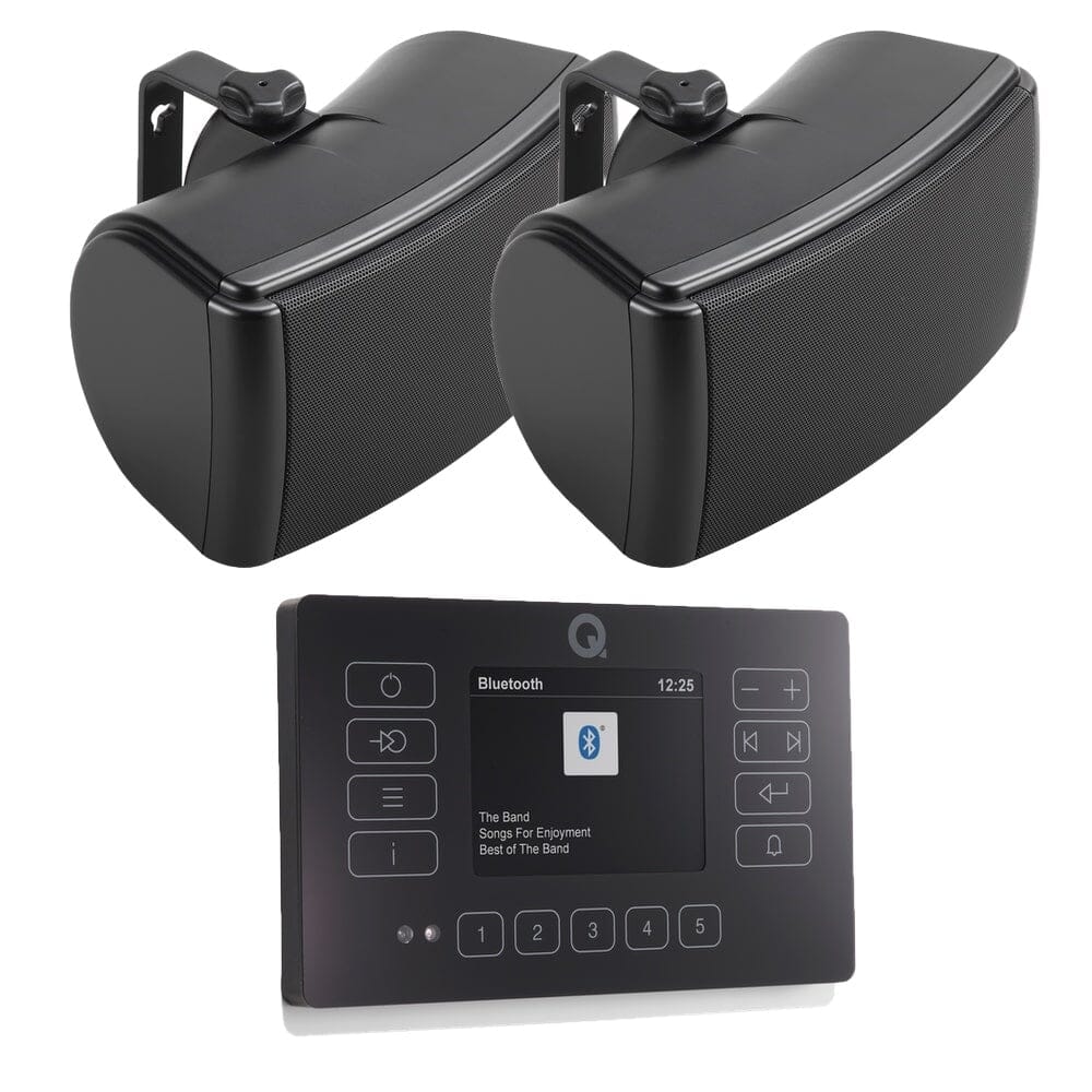 Q Acoustics E120 6.5" Outdoor Speaker System with Bluetooth & DAB Radio Outdoor Speaker Systems Q Acoustics Black Black 