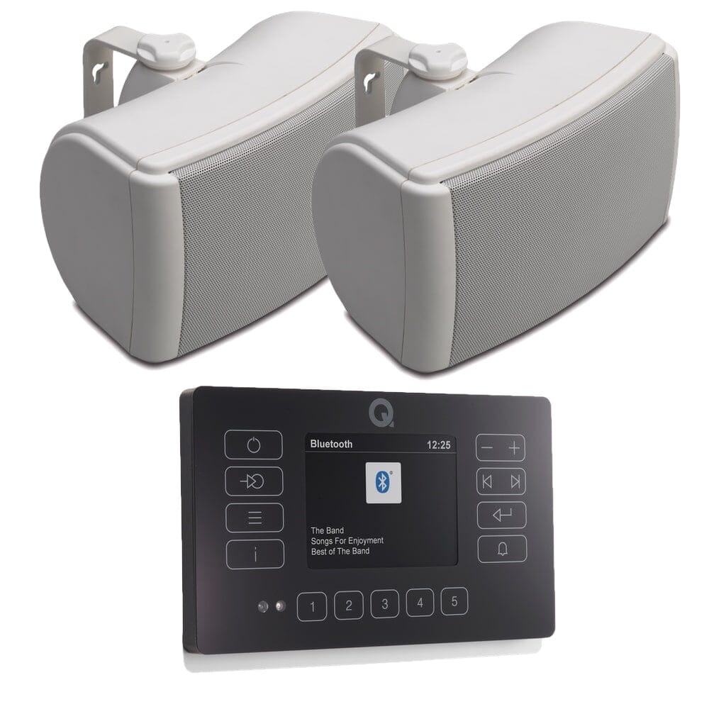 Q Acoustics E120 6.5" Outdoor Speaker System with Bluetooth & DAB Radio Outdoor Speaker Systems Q Acoustics Black White 
