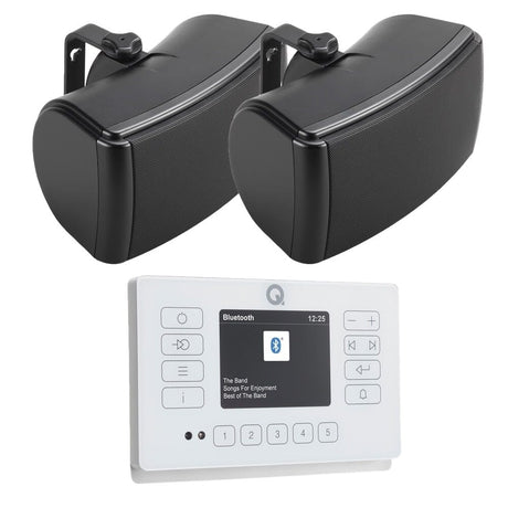 Q Acoustics E120 6.5" Outdoor Speaker System with Bluetooth & DAB Radio Outdoor Speaker Systems Q Acoustics White Black 