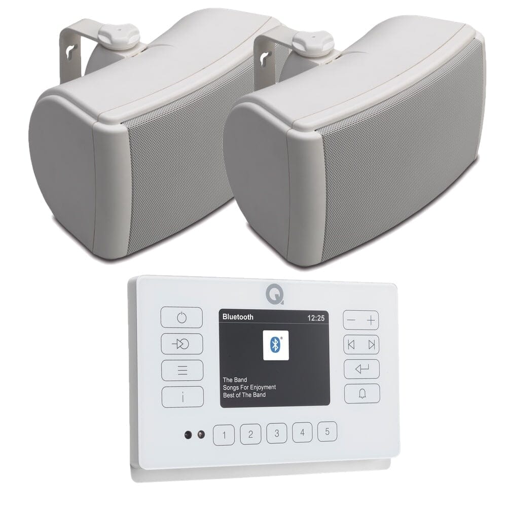 Q Acoustics E120 6.5" Outdoor Speaker System with Bluetooth & DAB Radio Outdoor Speaker Systems Q Acoustics White White 