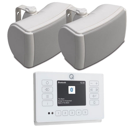 Q Acoustics E120 6.5" Outdoor Speaker System with Bluetooth & DAB Radio Outdoor Speaker Systems Q Acoustics White White 