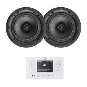Q Acoustics E120 8" Bluetooth Ceiling Speaker System with FM/DAB Radio (Pair) In Ceiling Speaker Systems Q Acoustics White 