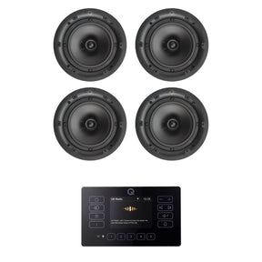 Q Acoustics E120 8" Bluetooth Ceiling Speaker System with FM/DAB Radio (Two Pairs) In Ceiling Speaker Systems Q Acoustics Black 