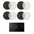 Q Acoustics E120 + QI65CE 6.5" Ceiling Speaker System with Bluetooth/FM/DAB In Ceiling Speaker Systems Q Acoustics Black Two Pairs 