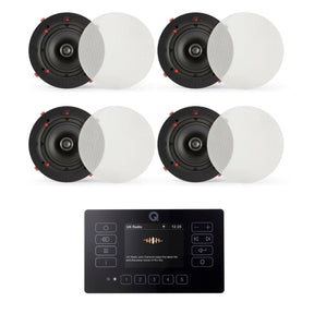 Q Acoustics E120 + QI65CE 6.5" Ceiling Speaker System with Bluetooth/FM/DAB In Ceiling Speaker Systems Q Acoustics Black Two Pairs 