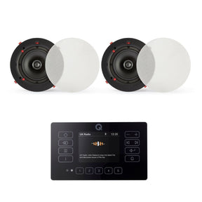 Q Acoustics E120 + QI65CWE 6.5" Bathroom Ceiling Speaker System with Bluetooth/FM/DAB In Ceiling Speaker Systems Q Acoustics Black One Pair 