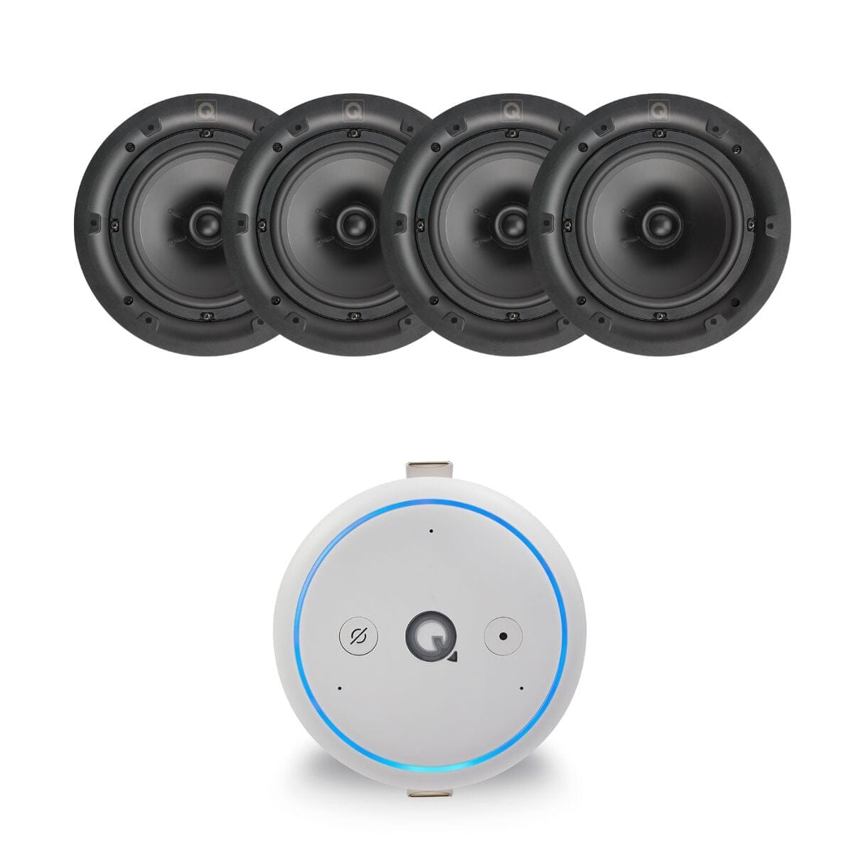 Q Acoustics E300A Bluetooth/WiFi/Alexa Amplifier with 6.5" Ceiling Speakers Amplifiers Q Acoustics Two Pairs 