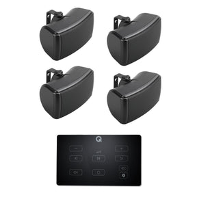 Q Acoustics E60 4.5" Bluetooth Outdoor Speaker System Outdoor Speaker Systems Q Acoustics Black Two Pairs Black