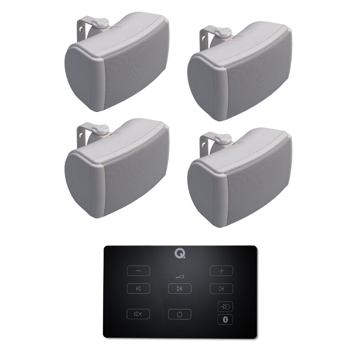 Q Acoustics E60 4.5" Bluetooth Outdoor Speaker System Outdoor Speaker Systems Q Acoustics Black Two Pairs White
