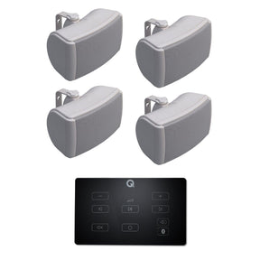 Q Acoustics E60 4.5" Bluetooth Outdoor Speaker System Outdoor Speaker Systems Q Acoustics Black Two Pairs White