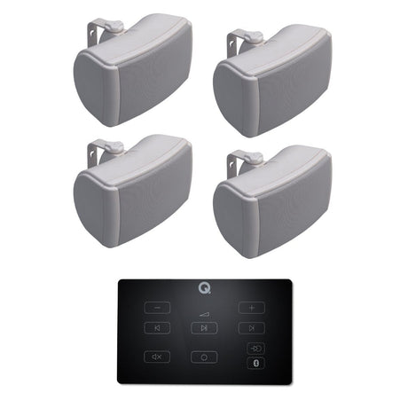 Q Acoustics E60 4.5" Bluetooth Outdoor Speaker System Outdoor Speaker Systems Q Acoustics Black Two Pairs White