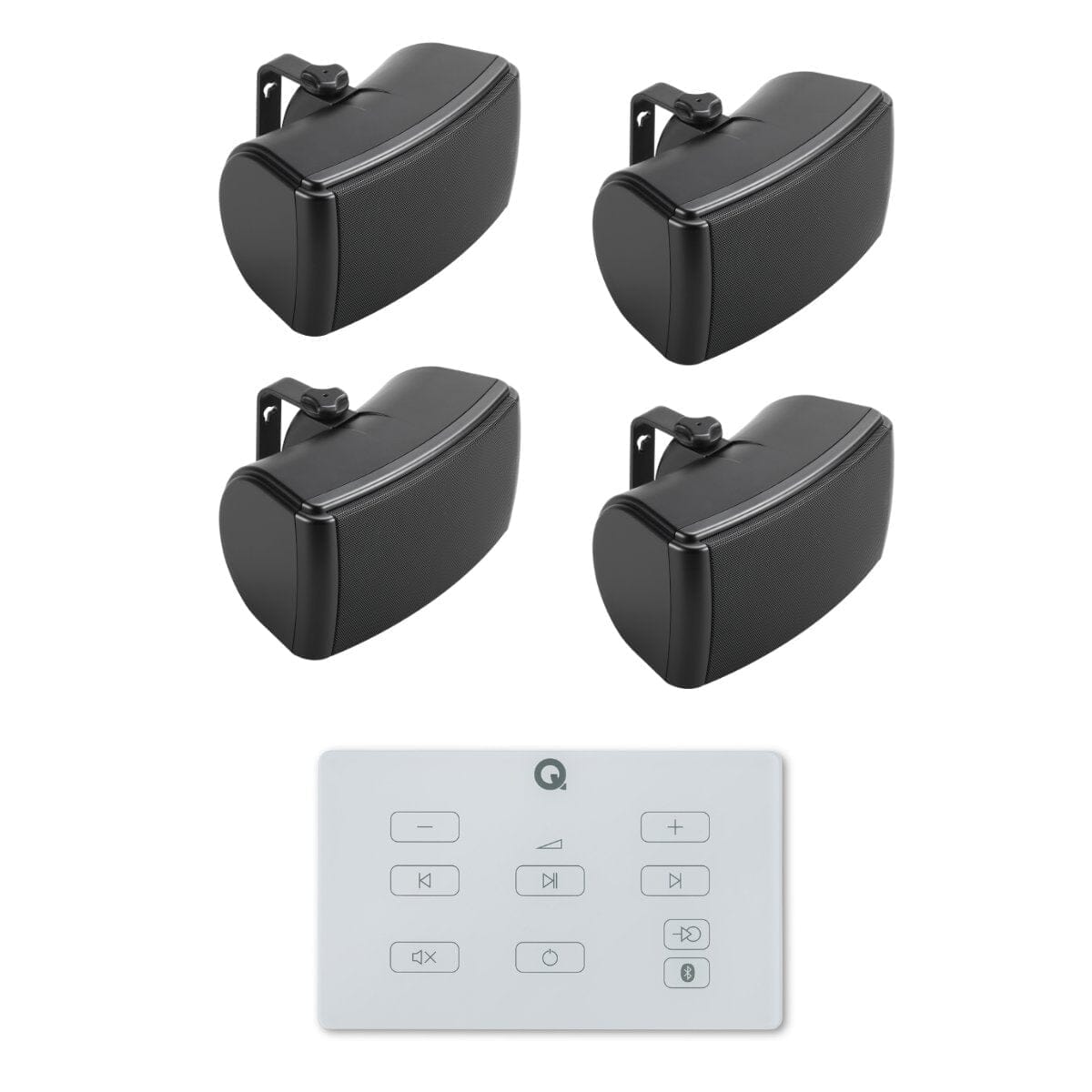 Q Acoustics E60 4.5" Bluetooth Outdoor Speaker System Outdoor Speaker Systems Q Acoustics White Two Pairs Black
