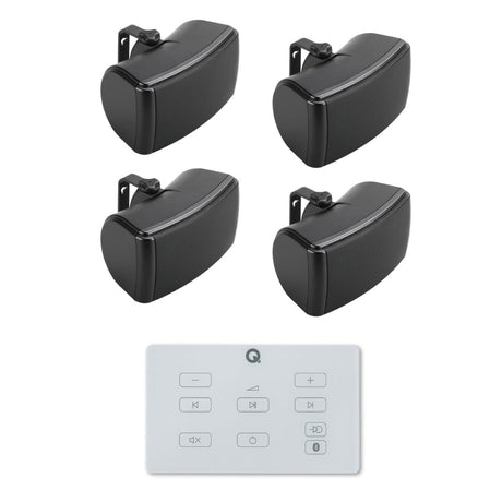 Q Acoustics E60 4.5" Bluetooth Outdoor Speaker System Outdoor Speaker Systems Q Acoustics White Two Pairs Black