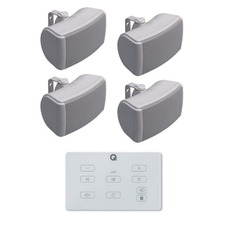 Q Acoustics E60 4.5" Bluetooth Outdoor Speaker System Outdoor Speaker Systems Q Acoustics White Two Pairs White