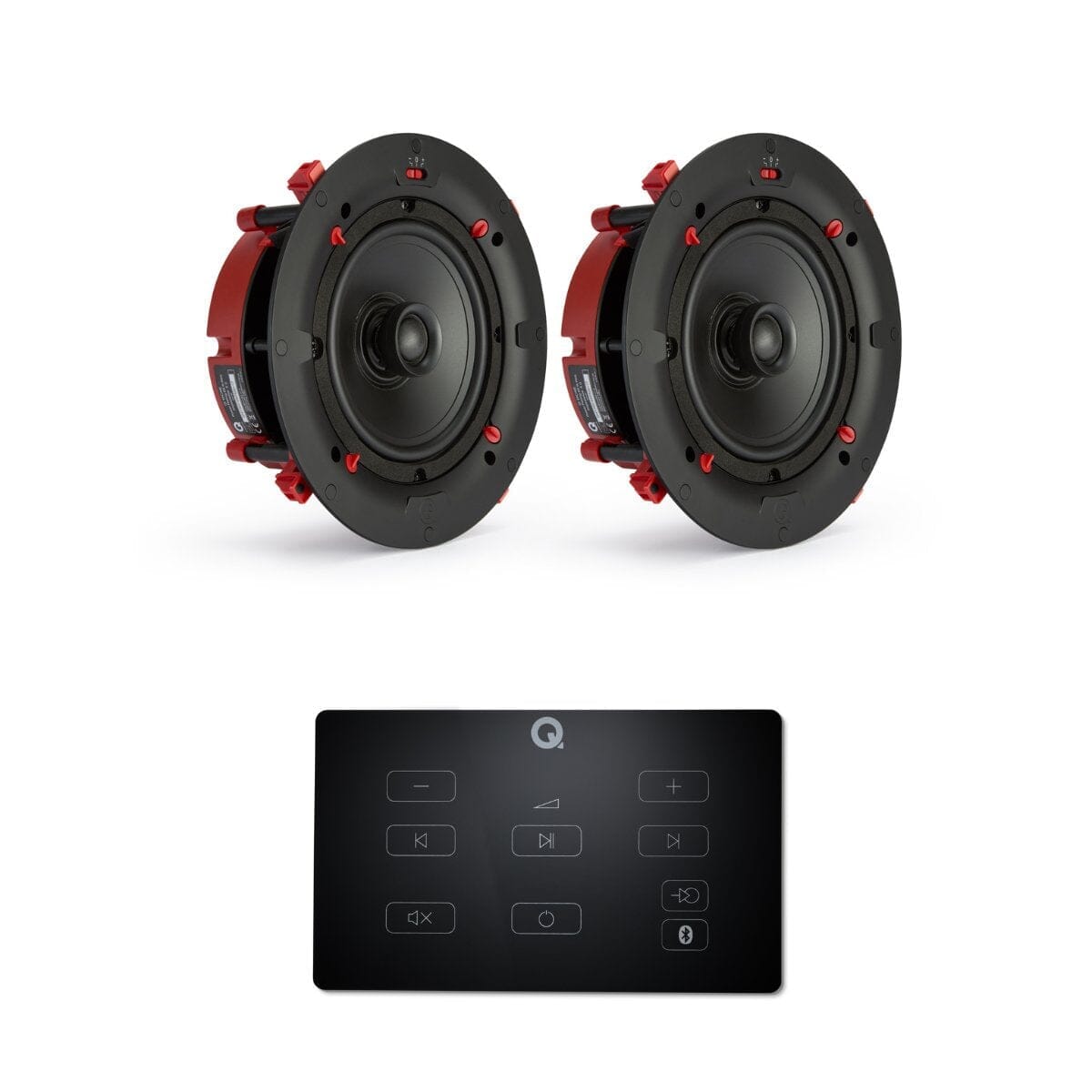 Q Acoustics E60 6.5" Bluetooth Amplifier with QI65CE EasyFit Speakers In Ceiling Speaker Systems Q Acoustics Black One Pair 