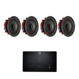 Q Acoustics E60 6.5" Bluetooth Amplifier with QI65CE EasyFit Speakers In Ceiling Speaker Systems Q Acoustics Black Two Pairs 