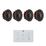 Q Acoustics E60 6.5" Bluetooth Amplifier with QI65CE EasyFit Speakers In Ceiling Speaker Systems Q Acoustics White Two Pairs 