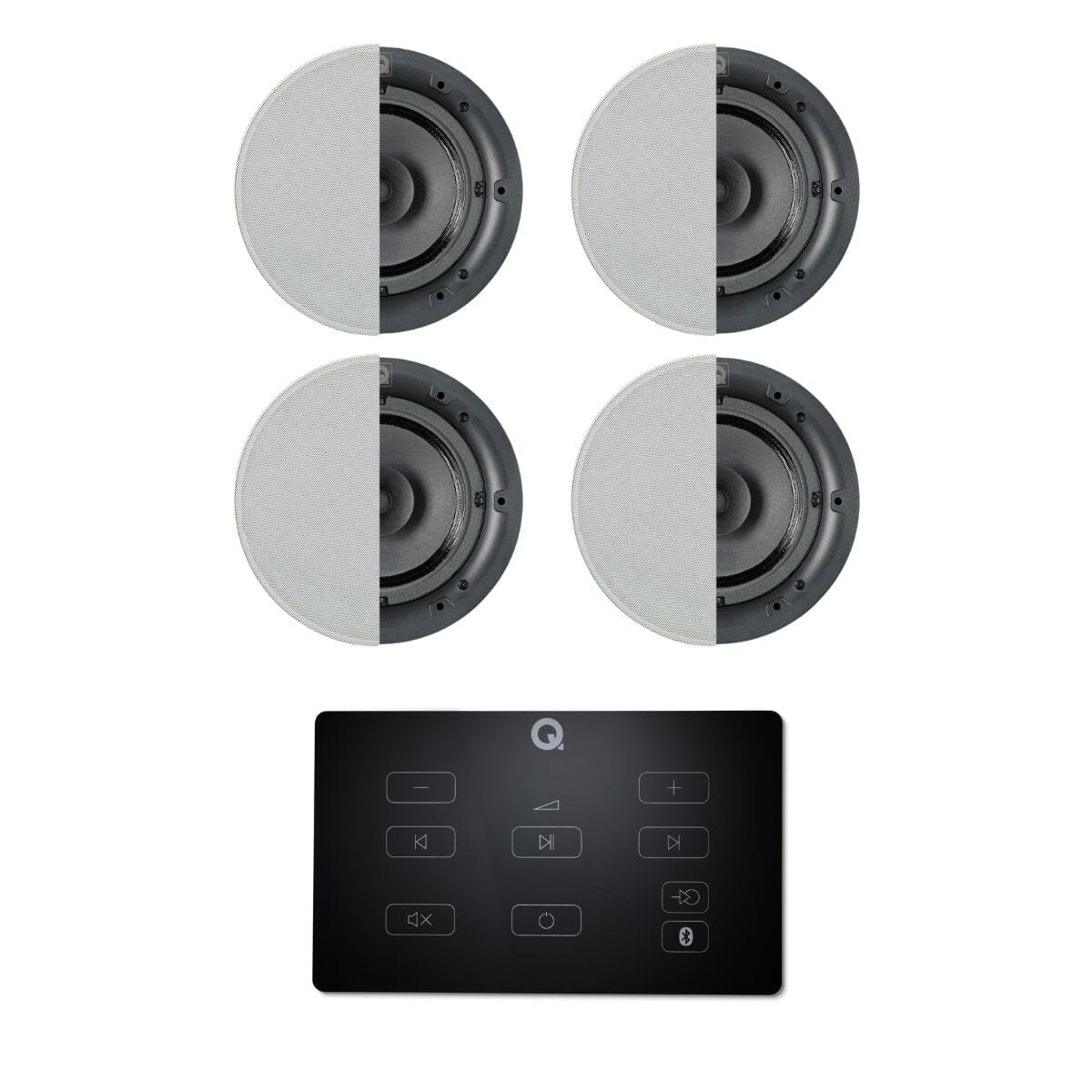 Q Acoustics E60 6.5" Bluetooth Ceiling Speaker System In Ceiling Speaker Systems Q Acoustics Black Two Pairs Standard