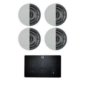 Q Acoustics E60 6.5" Bluetooth Ceiling Speaker System In Ceiling Speaker Systems Q Acoustics Black Two Pairs Standard