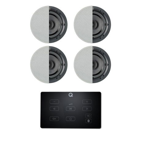 Q Acoustics E60 6.5" Bluetooth Ceiling Speaker System In Ceiling Speaker Systems Q Acoustics Black Two Pairs Standard