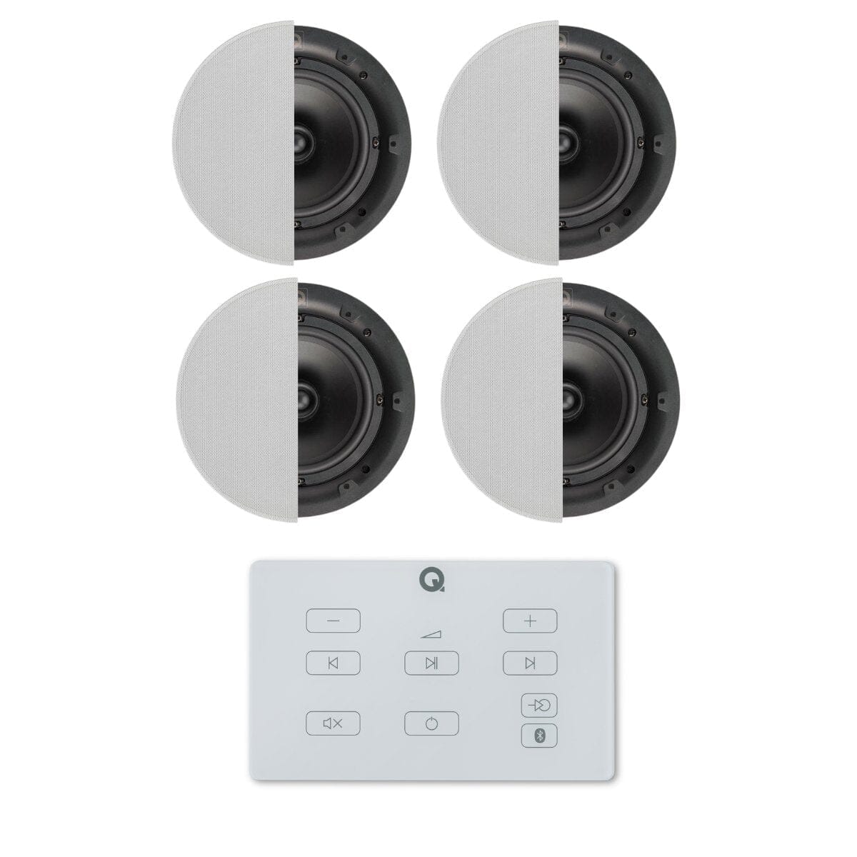 Q Acoustics E60 6.5" Bluetooth Ceiling Speaker System In Ceiling Speaker Systems Q Acoustics White Two Pairs High Definition