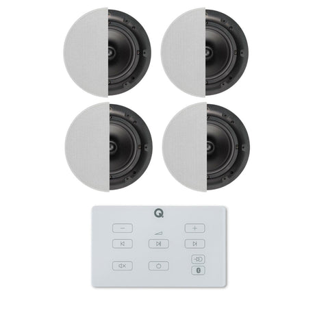 Q Acoustics E60 6.5" Bluetooth Ceiling Speaker System In Ceiling Speaker Systems Q Acoustics White Two Pairs High Definition