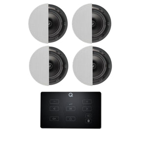 Q Acoustics E60 8" Bluetooth Ceiling Speaker System In Ceiling Speaker Systems Q Acoustics Black Two Pairs 