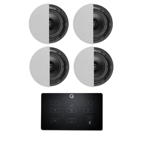 Q Acoustics E60 8" Bluetooth Ceiling Speaker System In Ceiling Speaker Systems Q Acoustics Black Two Pairs 