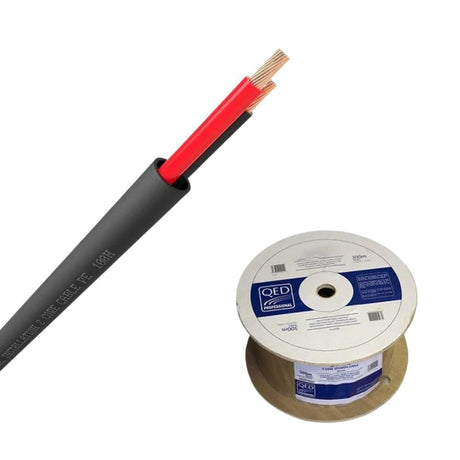 QED QX16/2 - 2 Core Outdoor Speaker Cable - Black (300m) Cables QED 