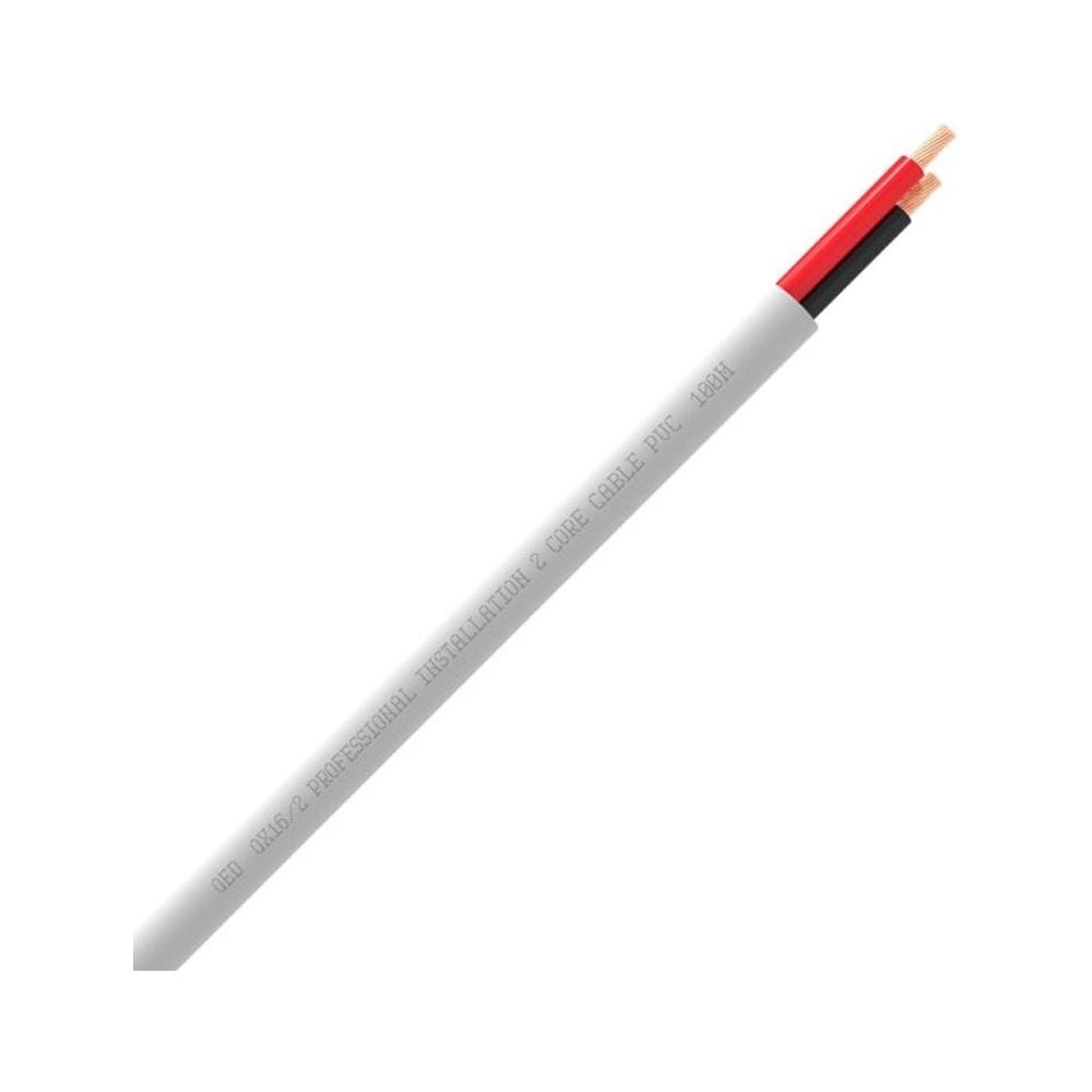 QED QX16/2 - 2 Core Speaker Cable - PVC - White (300m) Cables QED 