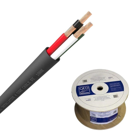 QED QX16/4 - 4 Core Outdoor Speaker Cable - Black (300m) Cables QED 