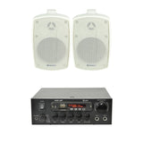 QTX KAD-2BT 4" Outdoor Speaker System with Bluetooth & FM Radio Outdoor Speaker Systems QTX White 