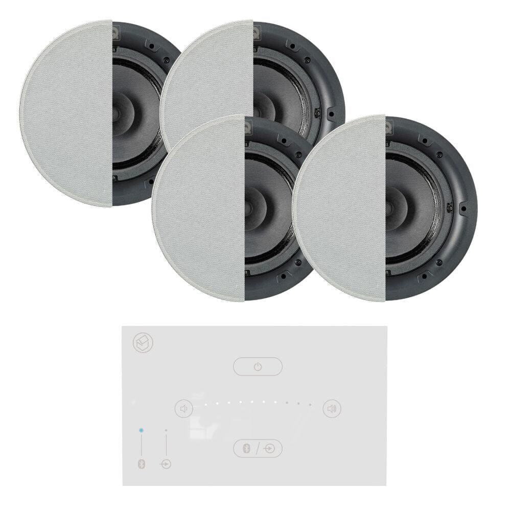 Systemline E50 6.5" Bluetooth Ceiling Speaker System - Gloss White In Ceiling Speaker Systems Systemline Two Pairs Standard 
