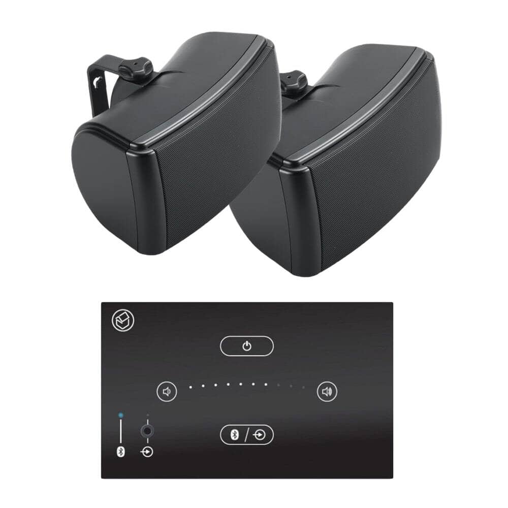 Systemline E50 Bluetooth Amplifier inc. QI45EW 4.5" Outdoor Speakers Outdoor Speaker Systems Systemline Black Black 