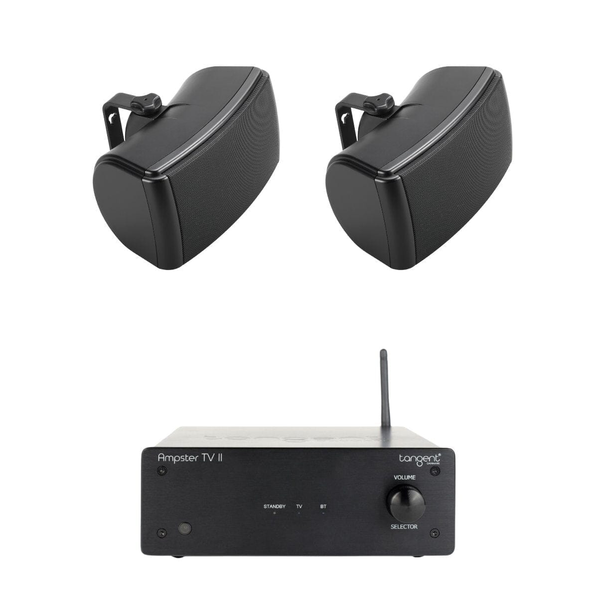 Tangent Ampster + Q Acoustics QI45EW 4.5" Outdoor Speakers Outdoor Speaker Systems Tangent One Pair Black 