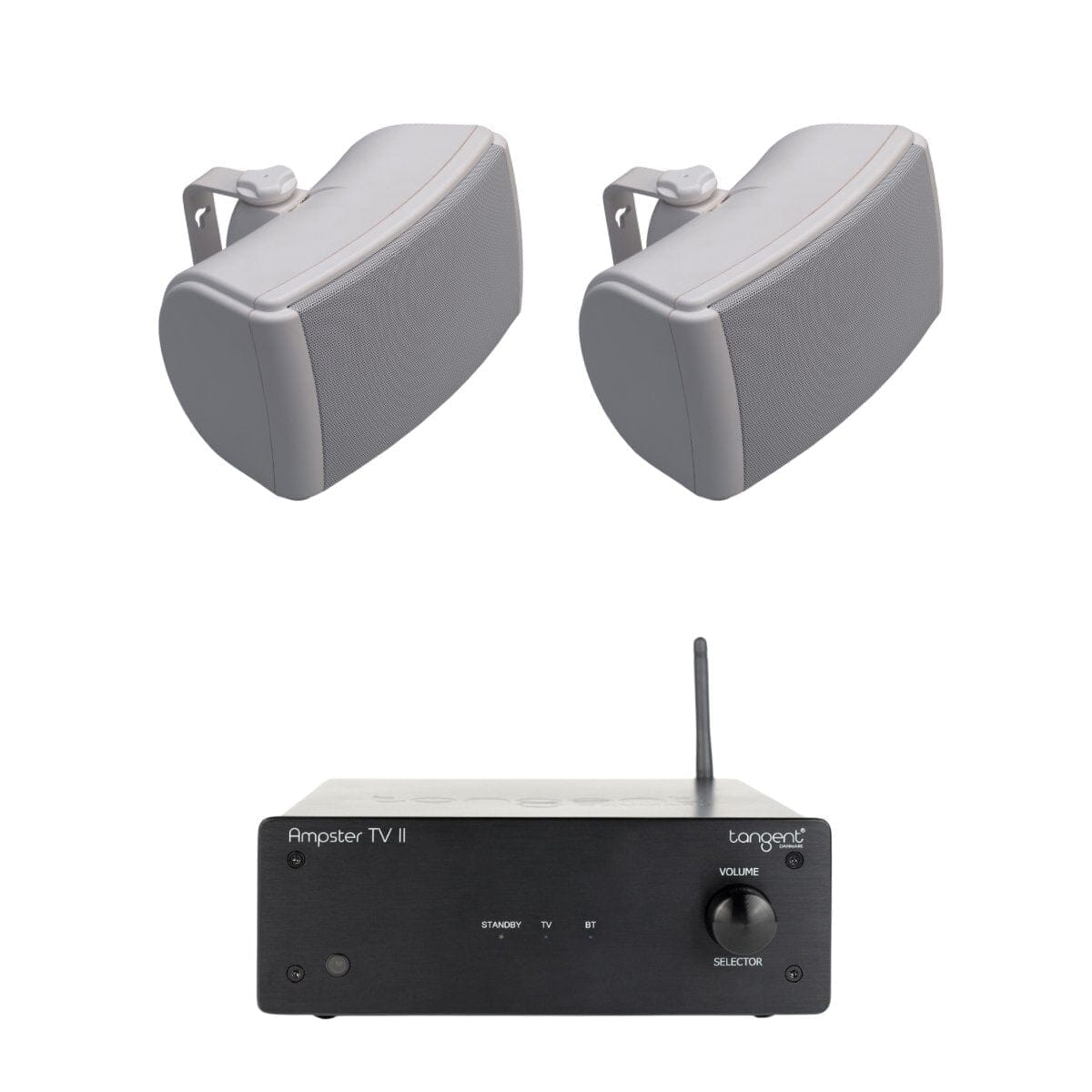 Tangent Ampster + Q Acoustics QI45EW 4.5" Outdoor Speakers Outdoor Speaker Systems Tangent One Pair White 