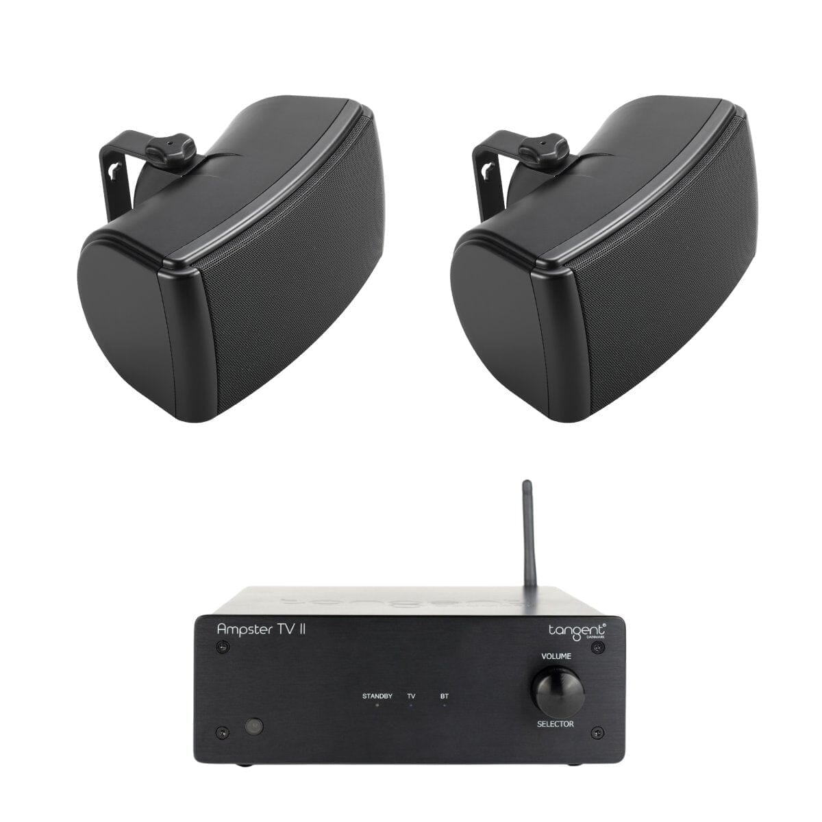 Tangent Ampster + Q Acoustics QI65EW 6.5" Outdoor Speakers Outdoor Speaker Systems Tangent One Pair Black 