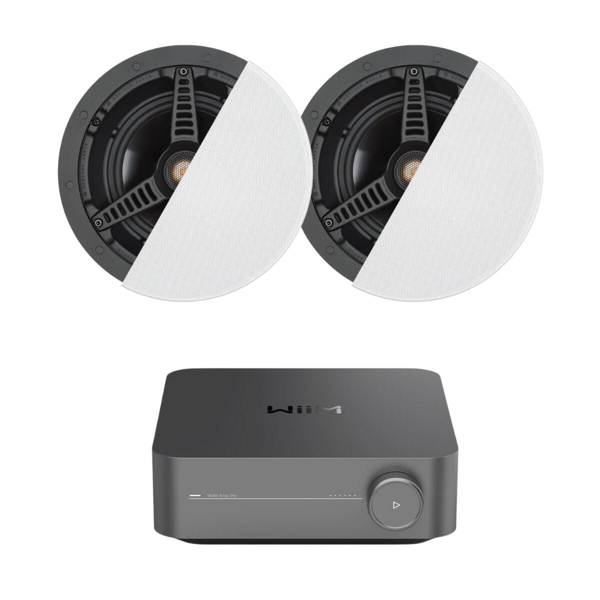 WiiM AMP Pro + Monitor Audio C180 8" Ceiling Speakers (Pair) In Ceiling Speaker Systems WiiM / Monitor Audio 