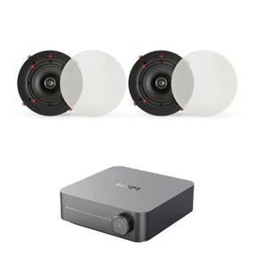 WiiM AMP + QI65CWE 6.5" Bathroom Ceiling Speaker System with Wi-Fi & Bluetooth In Ceiling Speaker Systems WiiM / Q Acoustics One Pair 