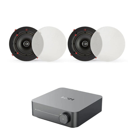 WiiM AMP + QI65CWE 6.5" Bathroom Ceiling Speaker System with Wi-Fi & Bluetooth In Ceiling Speaker Systems WiiM / Q Acoustics One Pair 