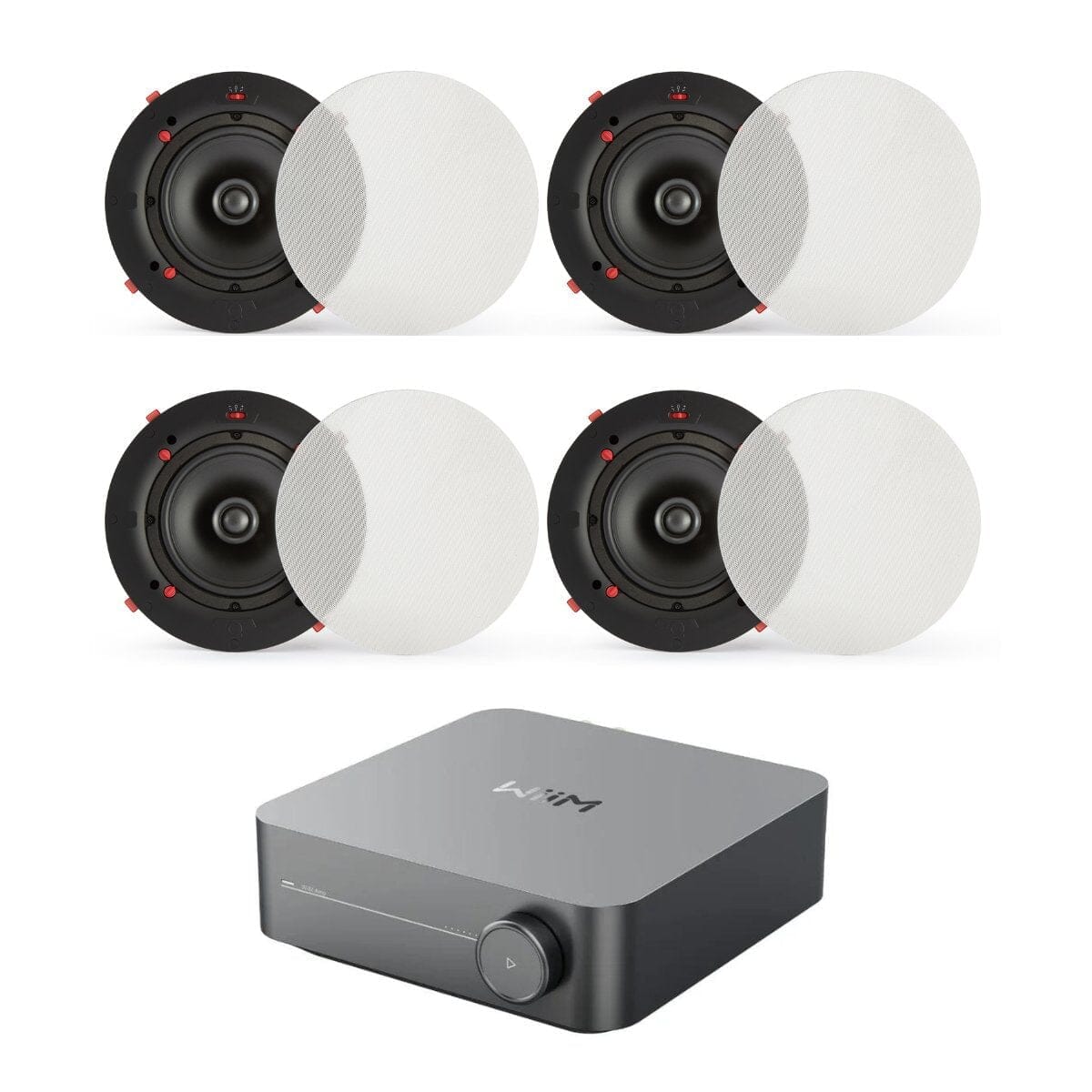 WiiM AMP + QI80CE 8" Ceiling Speaker System with Wi-Fi, Bluetooth, HDMI In Ceiling Speaker Systems WiiM / Q Acoustics Two Pairs 